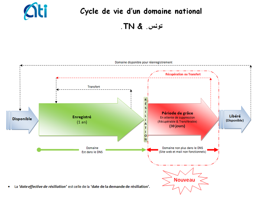 Cycle de vie d'un domaine national